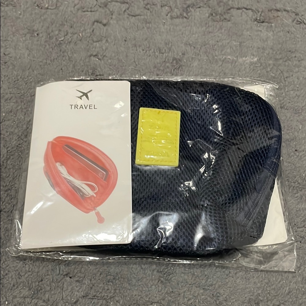 Unisex Navy Travel Pouch for Electronics